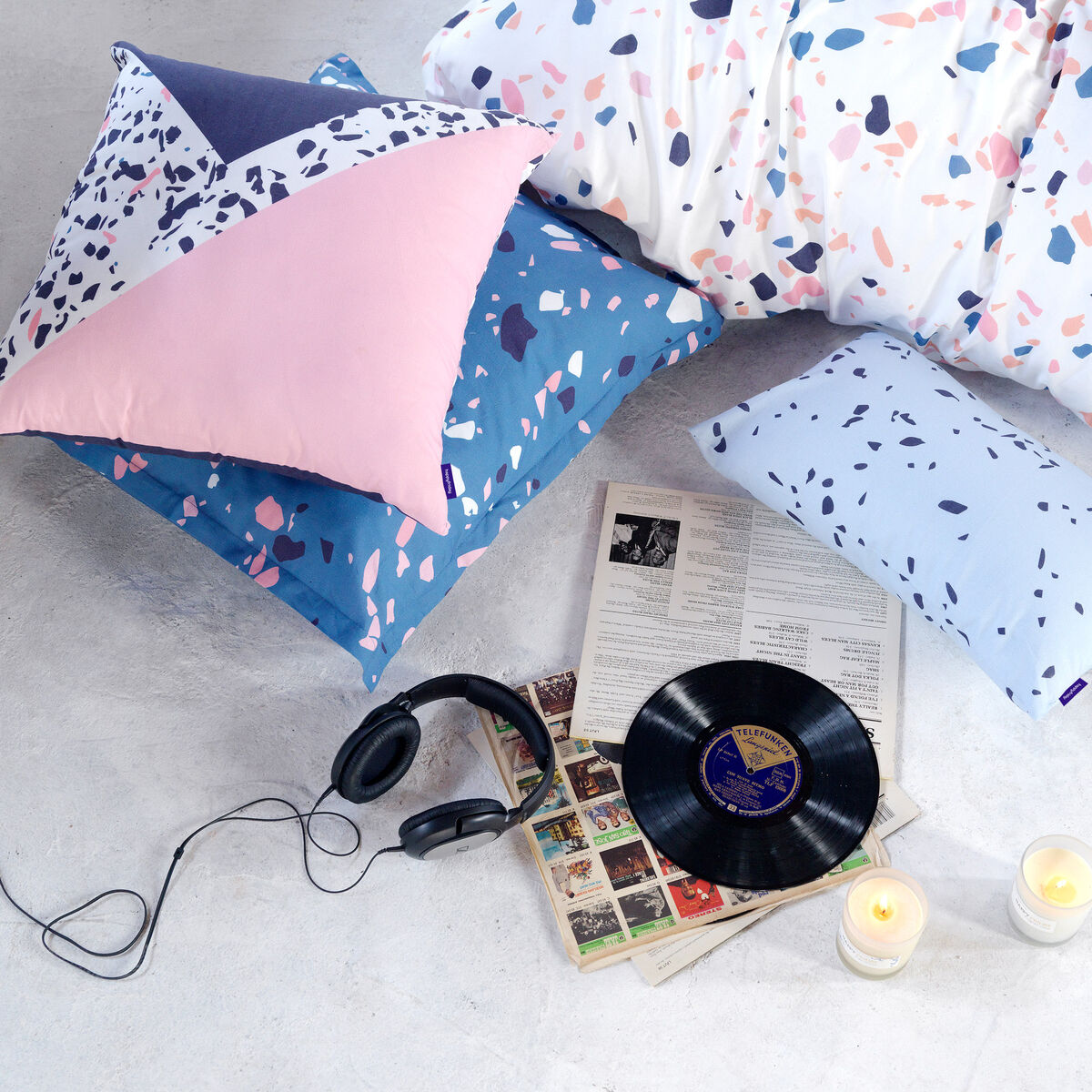 Kuddfodral HappyFriday Blanc Terrazzo  Multicolour 60 x 60 cm - 4