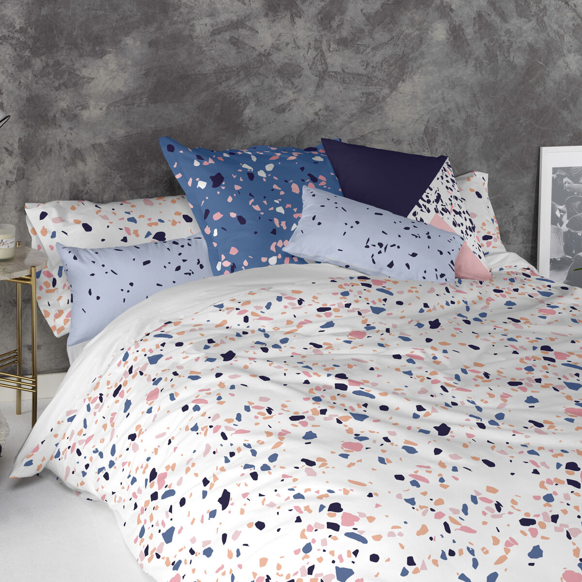 Kuddfodral HappyFriday Blanc Terrazzo  Multicolour 60 x 60 cm - 5