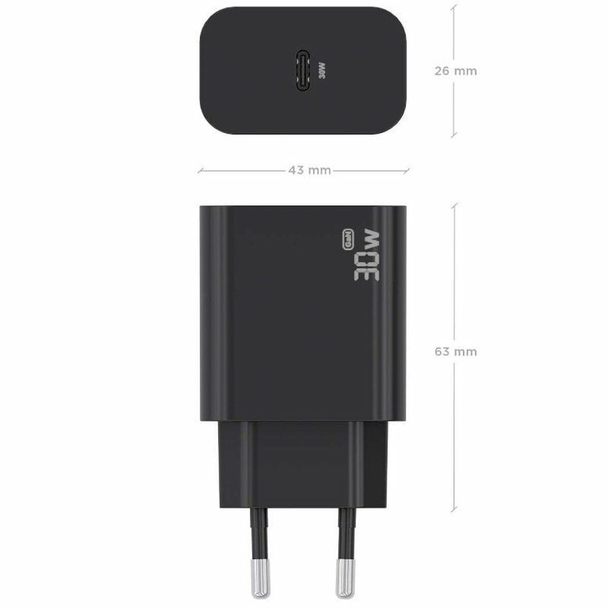Väggladdare Aisens A110-0941 Svart 30 W - 3