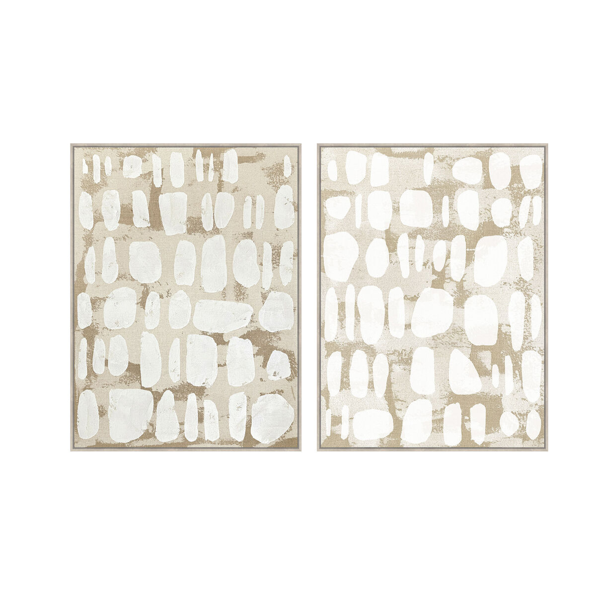 Kanvas Home ESPRIT Vit Beige Abstrakt Urban 90 x 4 x 120 cm (2 antal)
