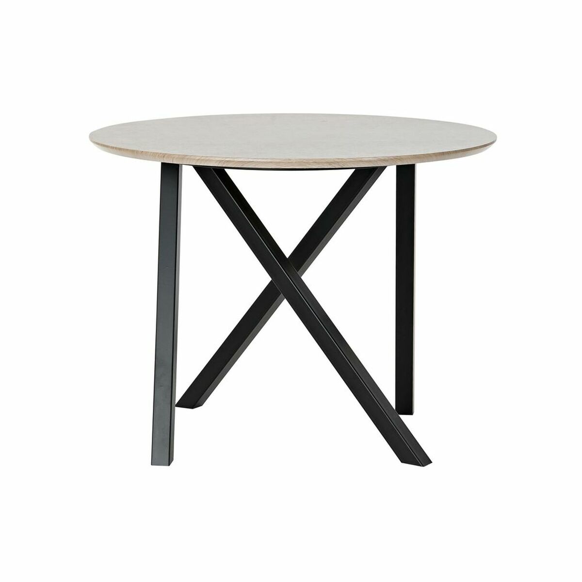 Sidobord DKD Home Decor 65 x 65 x 49,5 cm Svart Metall Trä Ljusbrun - 4