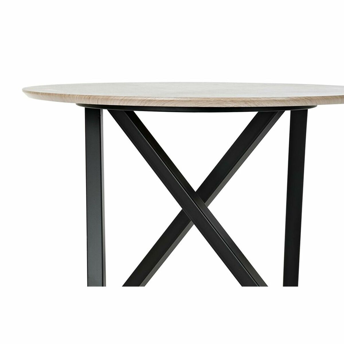 Sidobord DKD Home Decor 65 x 65 x 49,5 cm Svart Metall Trä Ljusbrun - 5