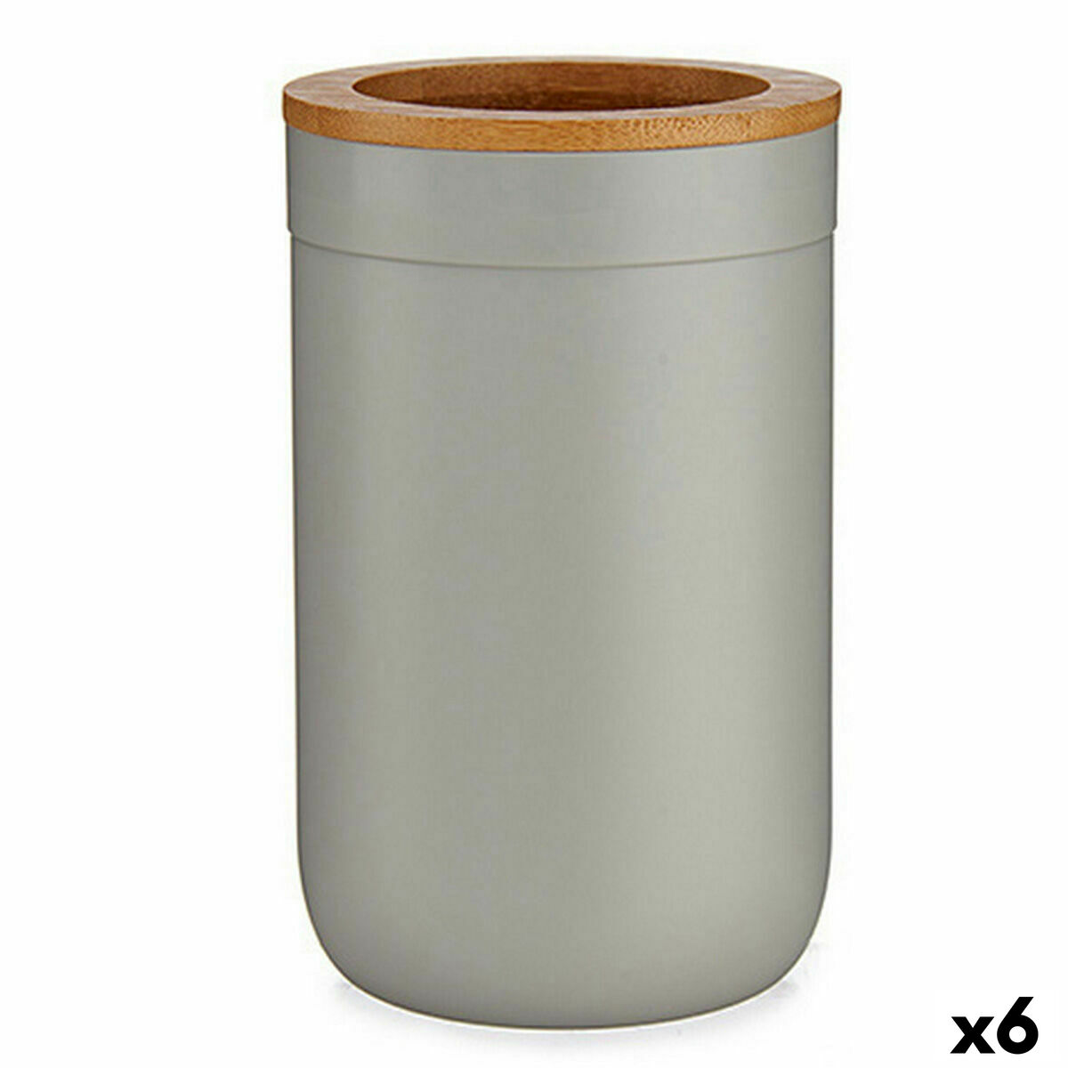 Tandborsthållare Berilo Brun Grå Bambu polypropen 7,7 x 11,5 x 7,7 cm (6 antal) - 3