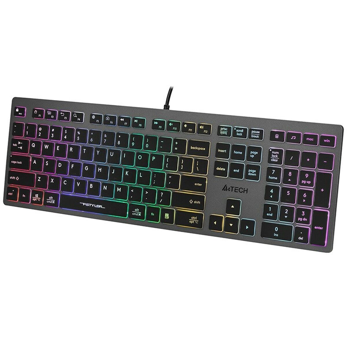 Tangentbord A4 Tech B120N Svart Grå Svartvit Multi QWERTY