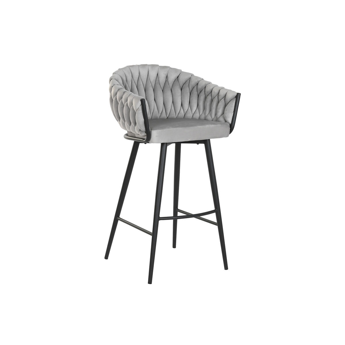 Sittpall Home ESPRIT Svart Grå Metall 58 x 53 x 101 cm