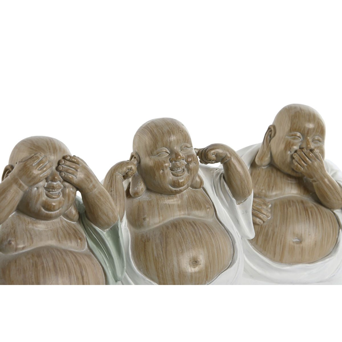 Prydnadsfigur Home ESPRIT Vit Grön Buddha Orientalisk 10 x 9 x 10,5 cm (3 antal) - 5