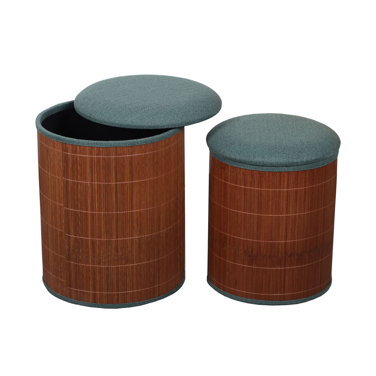 Puff Versa Grön linne Bambu Trä MDF - 2