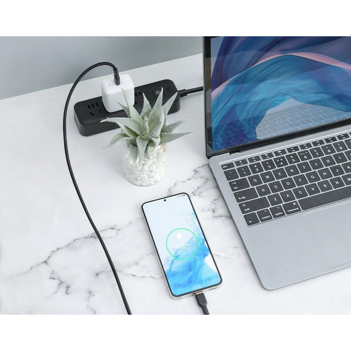 USB-C-kabel Aukey CB-NCC2 Svart 1,8 m - 5