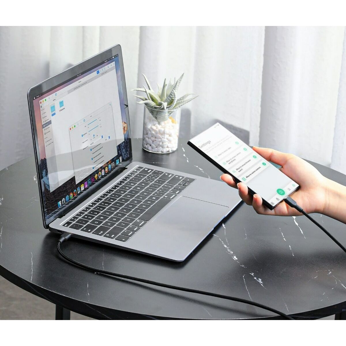 USB-C-kabel Aukey CB-NCC2 Svart 1,8 m - 4