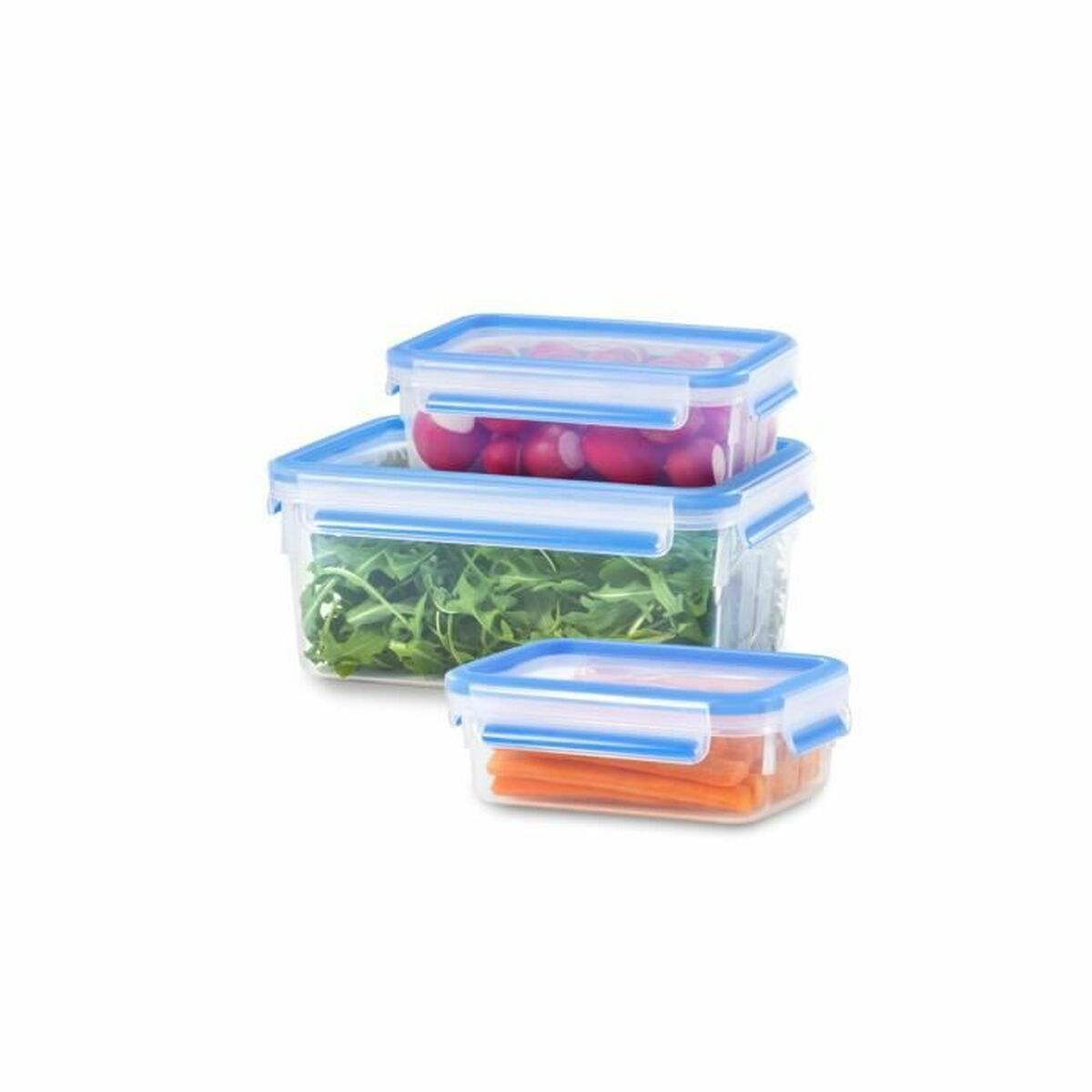 Set med stapelbara, hermetiskt förslutna, matlådor Tefal Plast (3 Delar) - 3