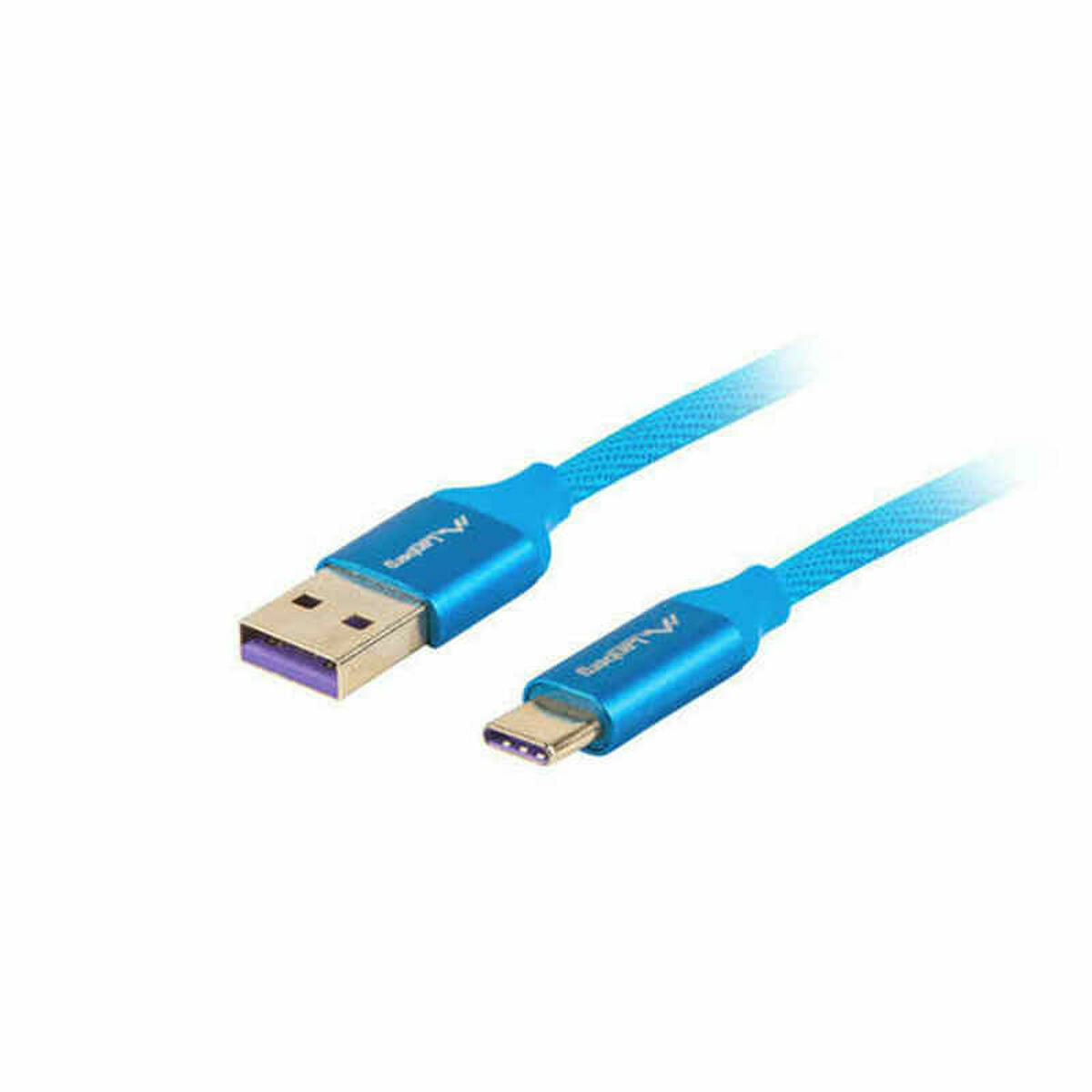 USB A till USB-C Kabel Lanberg CA-USBO-21CU-0010-BL Blå 1 m (1 antal) ( 1m)