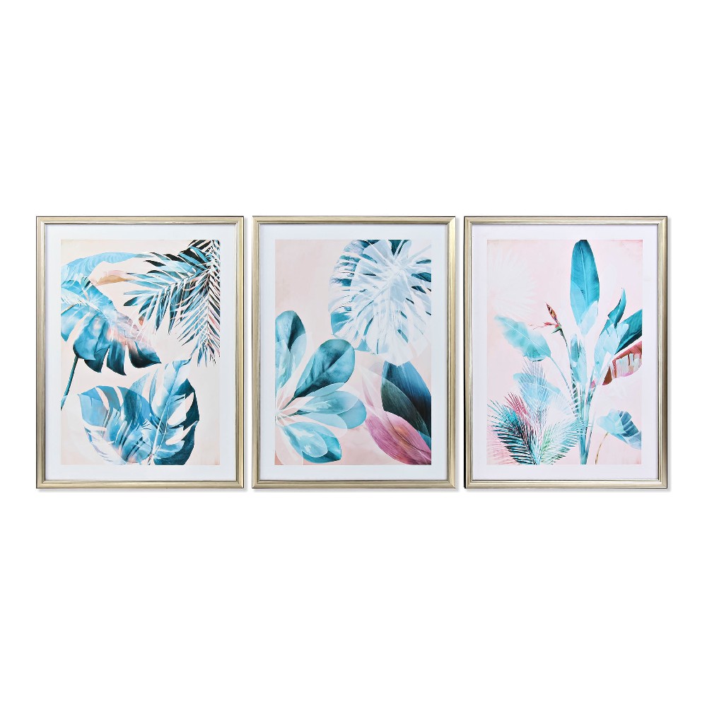 Tavla DKD Home Decor Glas Trä MDF 60 x 4 x 80 cm