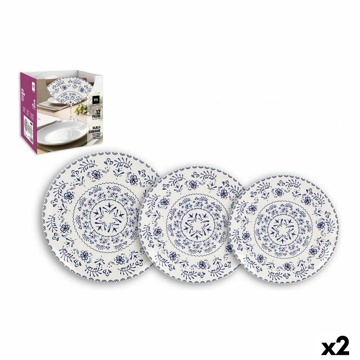 Matservis Inde Blur Stengods (2 antal) (12 pcs)