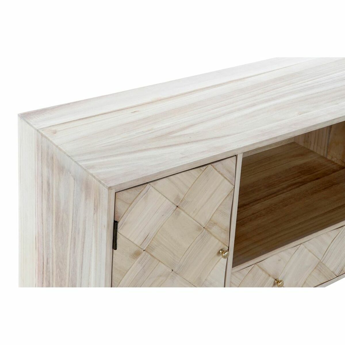 TV-möbler DKD Home Decor 118 x 40 x 65 cm Metall Ljusbrun Paulowniaträ Furu - 3