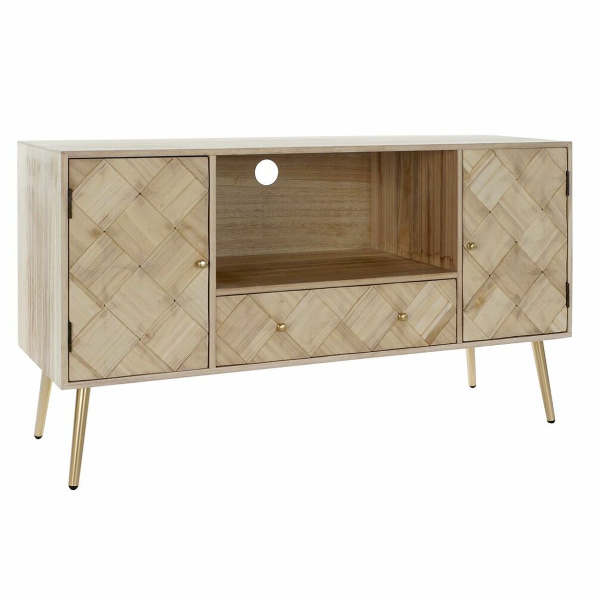 TV-möbler DKD Home Decor 118 x 40 x 65 cm Metall Ljusbrun Paulowniaträ Furu - 2