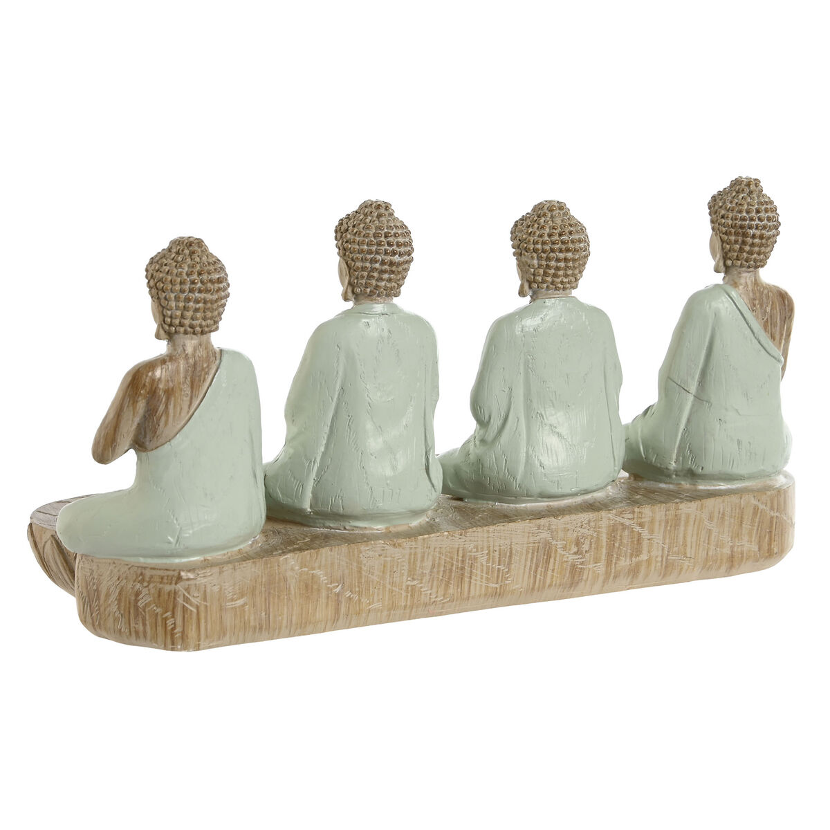 Prydnadsfigur Home ESPRIT Vit Grön Buddha Orientalisk 24 x 9 x 11 cm (2 antal) - 2