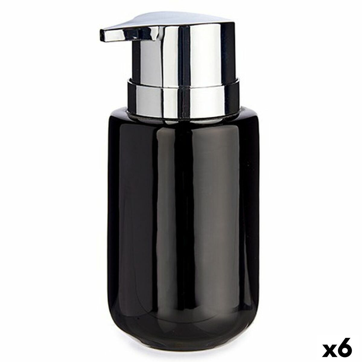Tvåldispenser Berilo Svart Silvrig Metall Keramik 350 ml 7 x 14,5 x 8,5 cm (6 antal) - 3