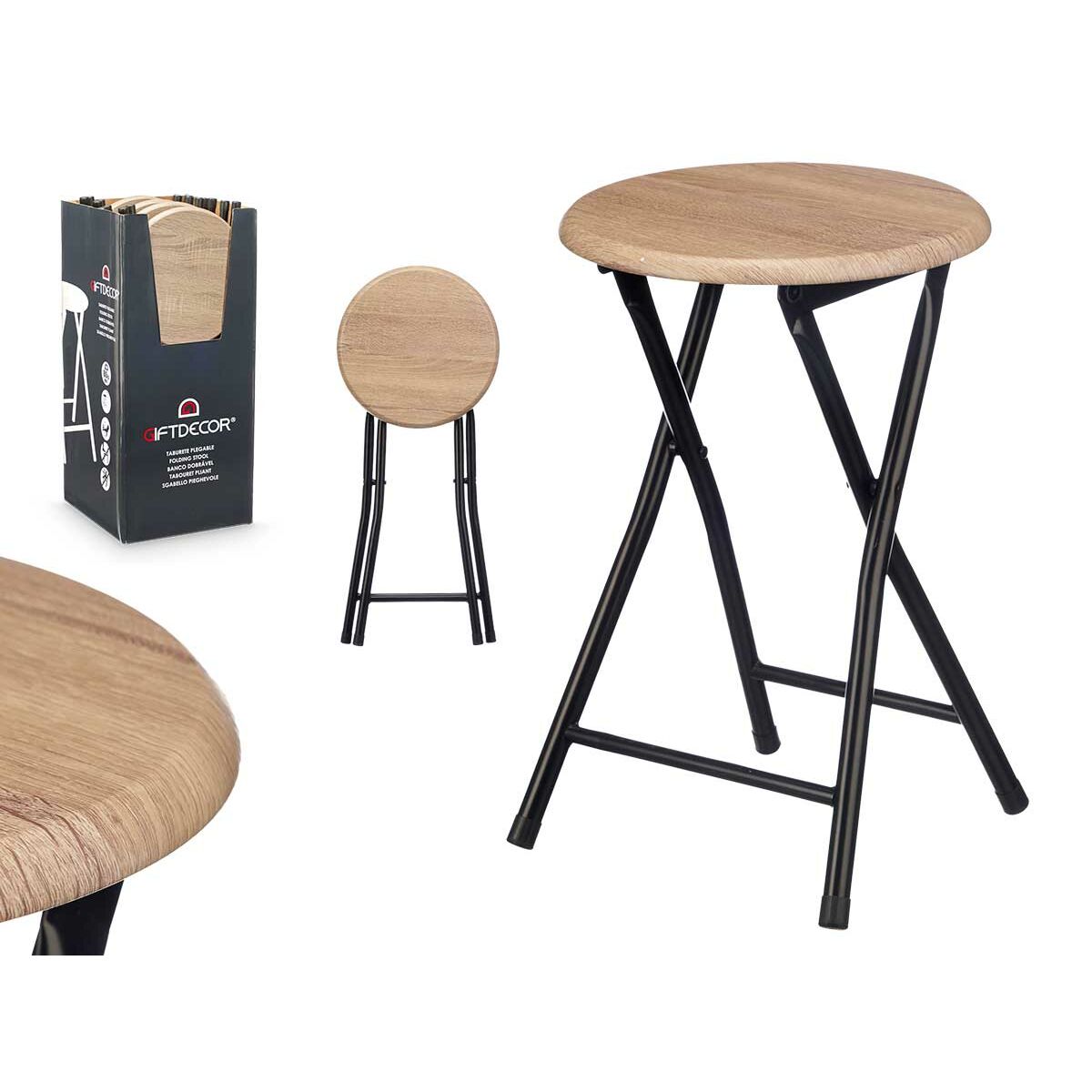 Sittpall Gift Decor Naturell PVC Metall Trä MDF 30 x 46 x 30 cm 71,8 x 6,5 x 30 cm (8 antal) - 3