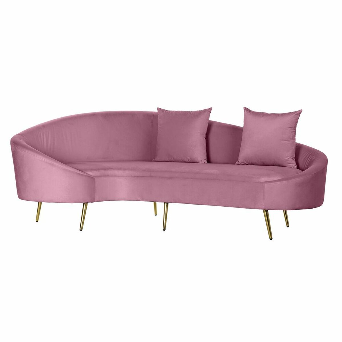 Soffa DKD Home Decor Rosa Gyllene Metall Polyester (210 x 120 x 84 cm)