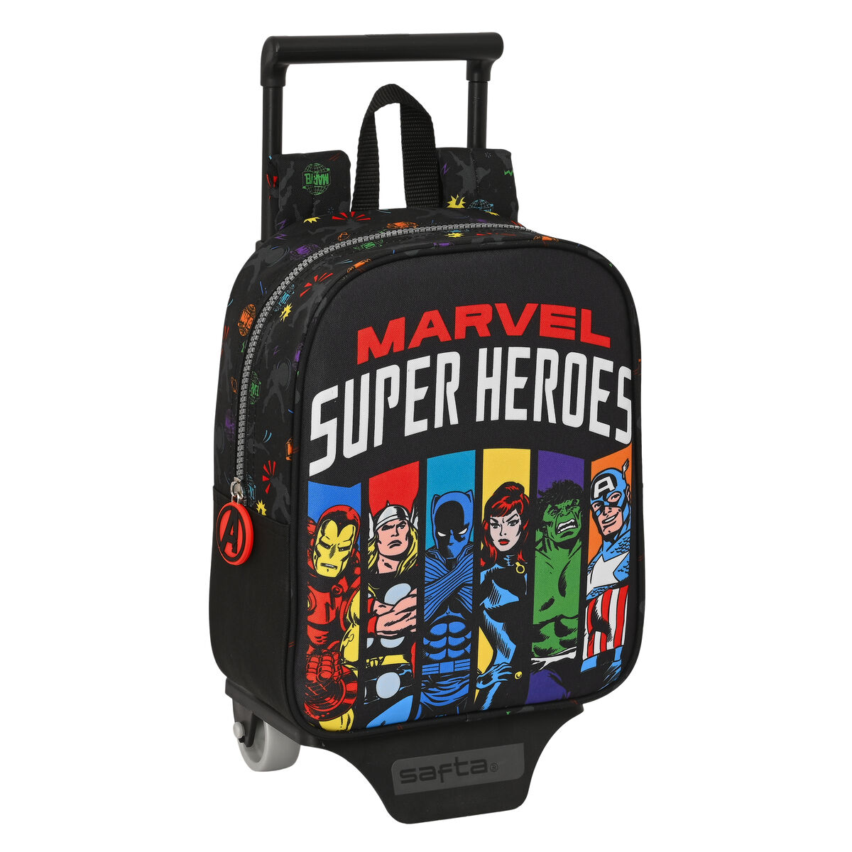 Skolväska med hjul The Avengers Super heroes Svart (22 x 27 x 10 cm) - 4