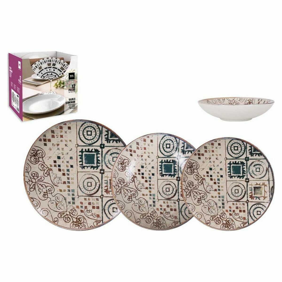Matservis Inde Creta Porslin (2 antal) - 2