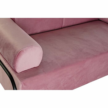 Soffa DKD Home Decor Svart Rosa Metall Polyester Modern (154 x 76 x 76 cm)