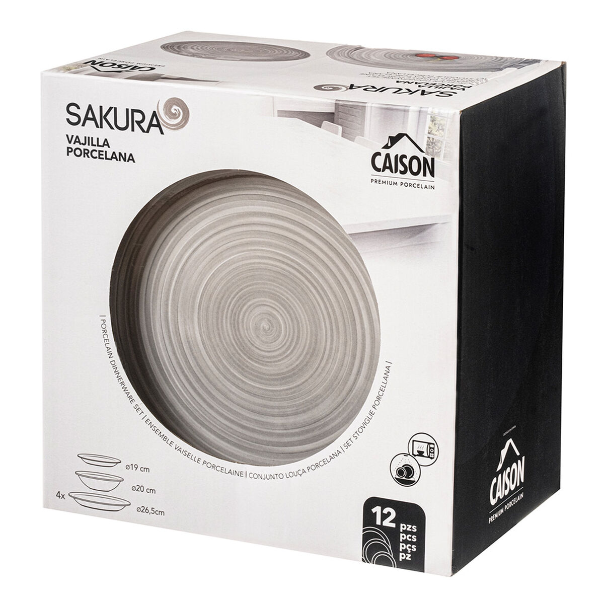 Porslinsset Caison Sakura Brun Grå Porslin 12 Delar - 3