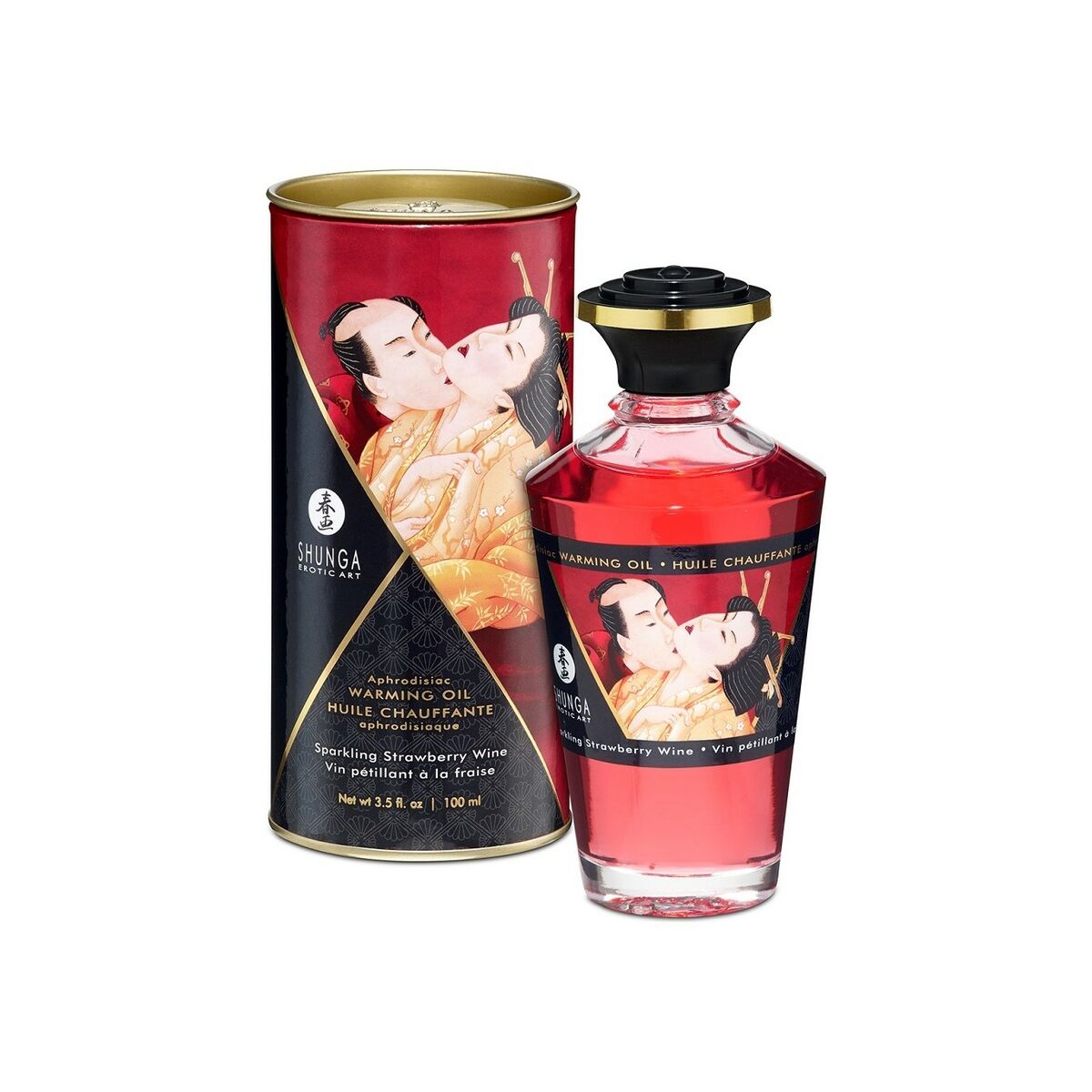 Erotisk Massageolja Shunga SHU127-SPARKLING STRAWBERRY WINE 100 ml Jordgubbe - 4