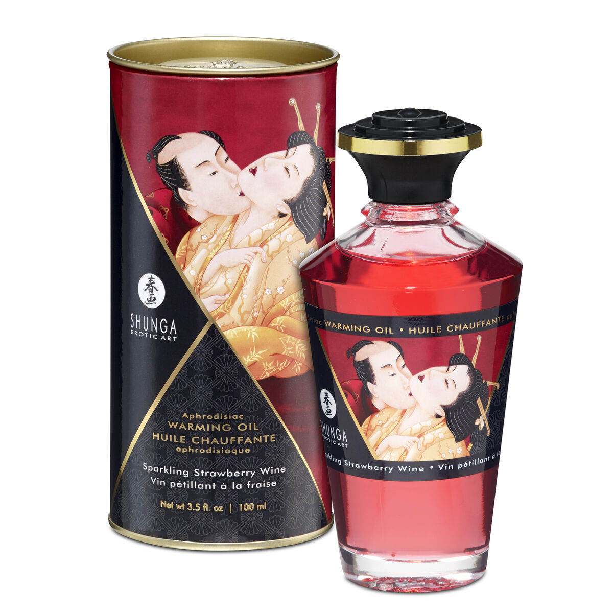 Erotisk Massageolja Shunga SHU127-SPARKLING STRAWBERRY WINE 100 ml Jordgubbe - 2