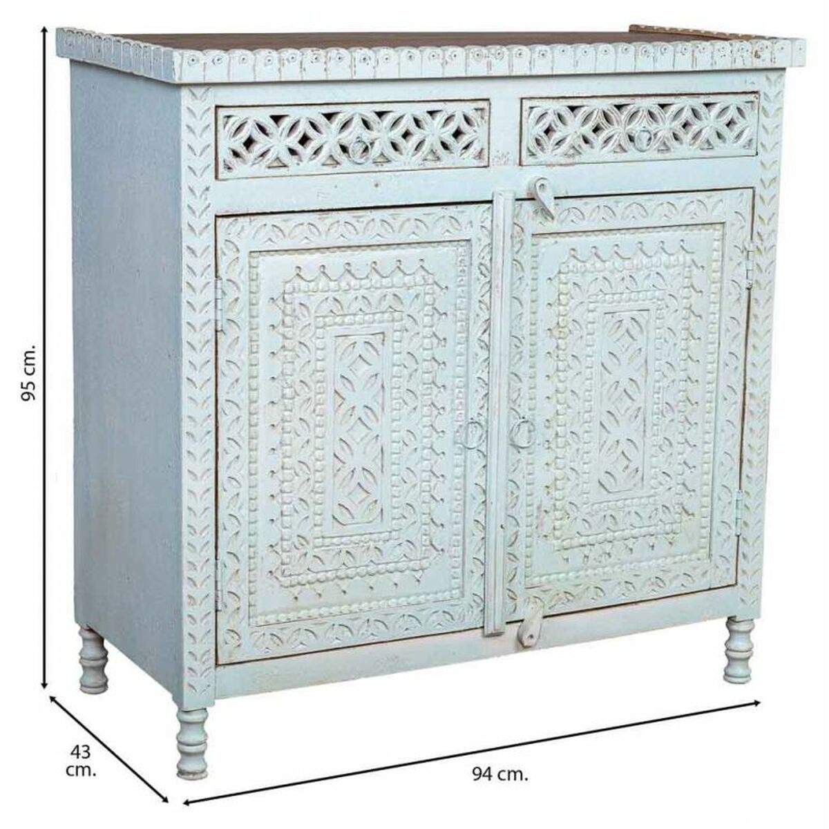Mottagare Alexandra House Living Blå Brun 43 x 94 x 95 cm - 3