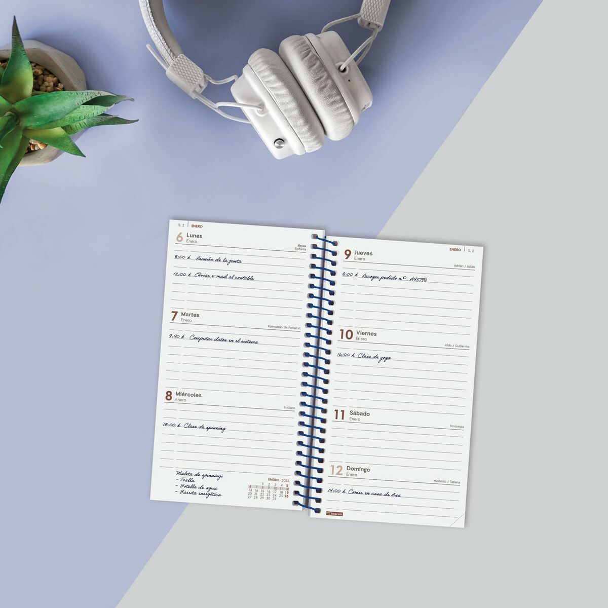 Dagbok Finocam YEAR Blå Mini 9,4 x 17,1 cm 2025 - 4