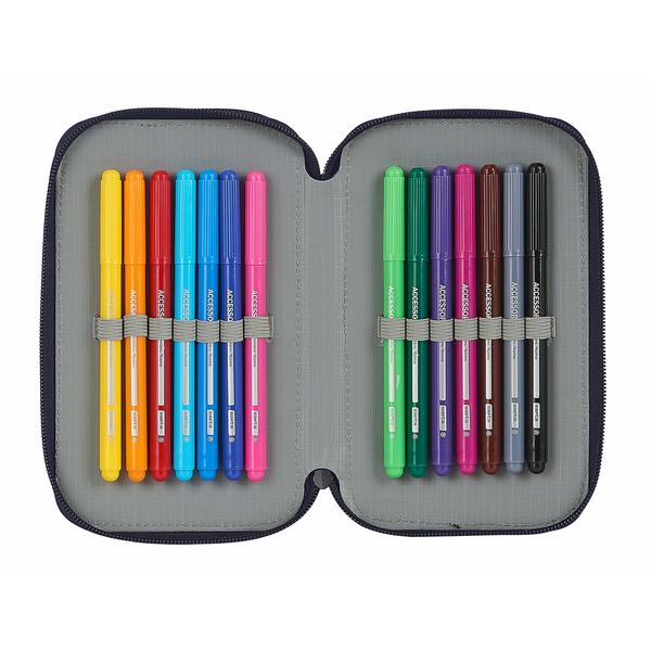 Dubbelt pennfodral RFEF M854 Röd 12.5 x 19.5 x 4 cm (28 Delar) - 4