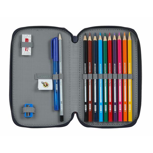 Dubbelt pennfodral RFEF M854 Röd 12.5 x 19.5 x 4 cm (28 Delar) - 2