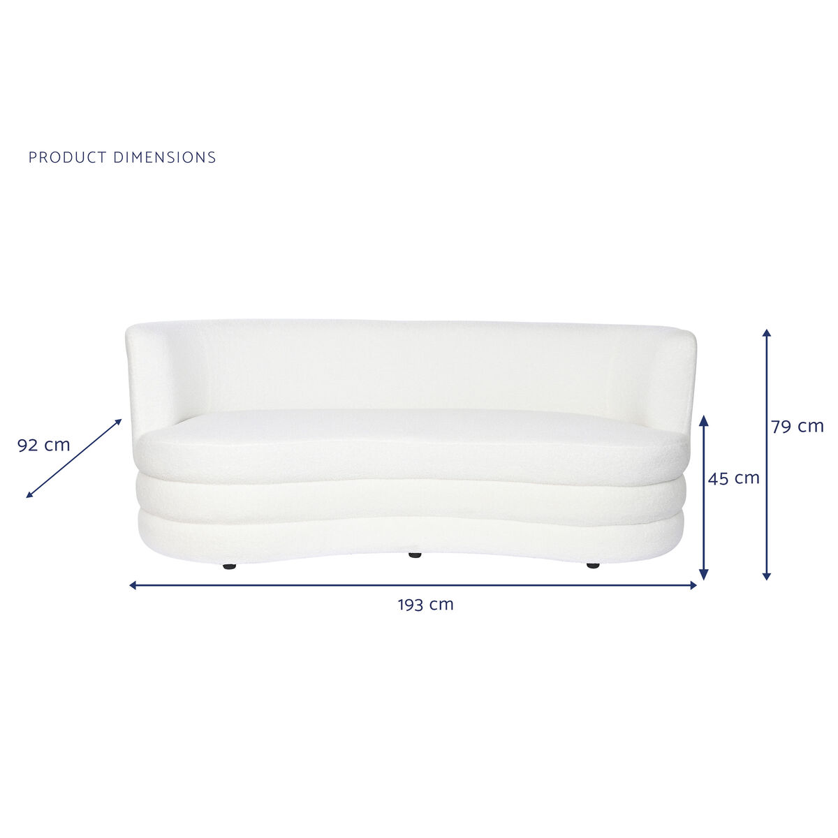 Soffa DKD Home Decor Vit 193 x 92 x 79 cm - 3