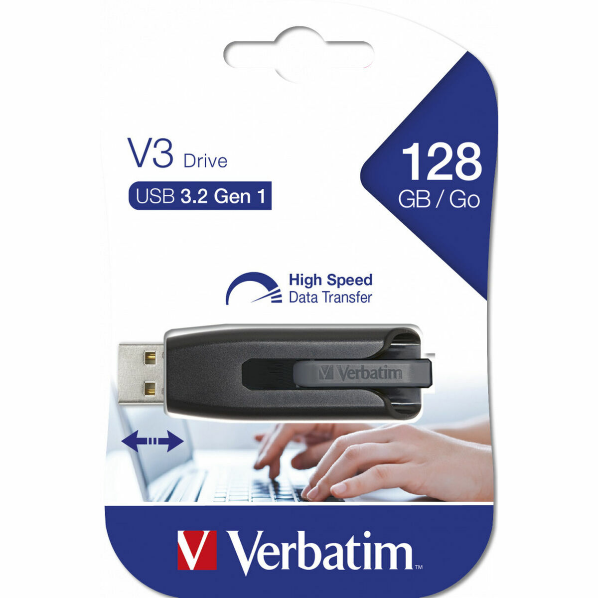 USB-minne Verbatim Svart Grå Multicolour 128 GB