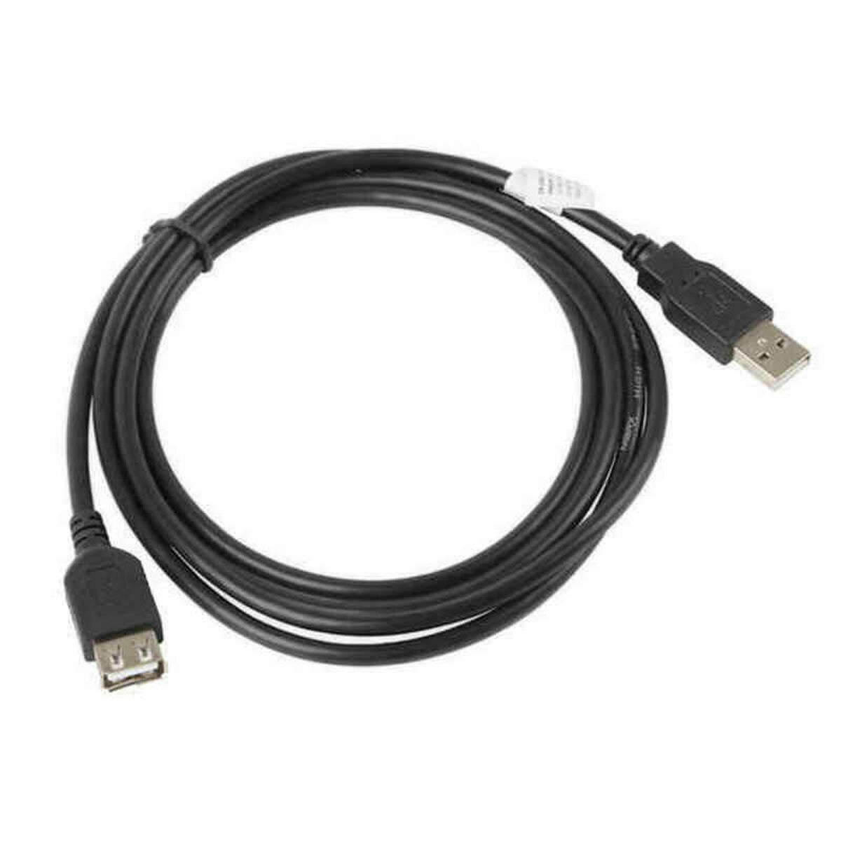 Skarvsladd USB Lanberg CA-USBE-10CC-0018-BK Svart 1,8 m Hankontakt/Honkontakt (1 antal)