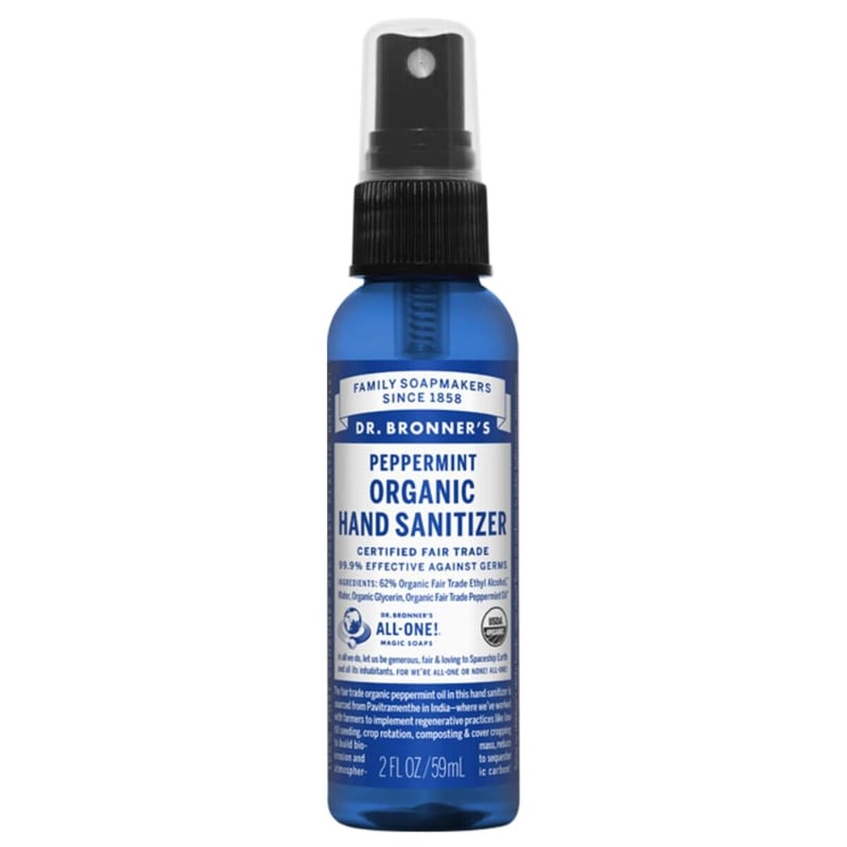 Steriliserande Handlotion Dr Bronner's Peppermint 60 ml