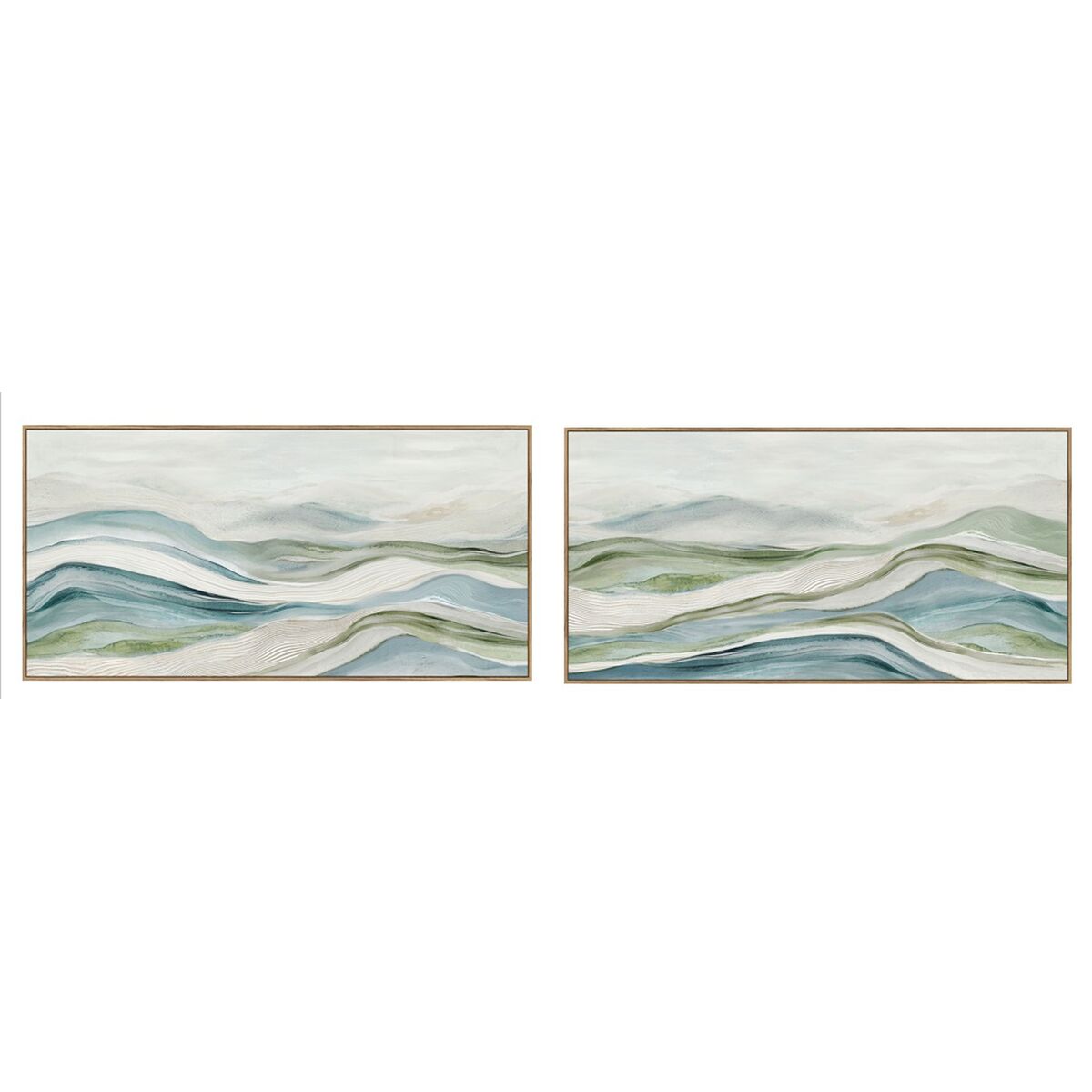Kanvas Home ESPRIT Blå Grön Abstrakt Modern 140 x 3,7 x 70 cm (2 antal)