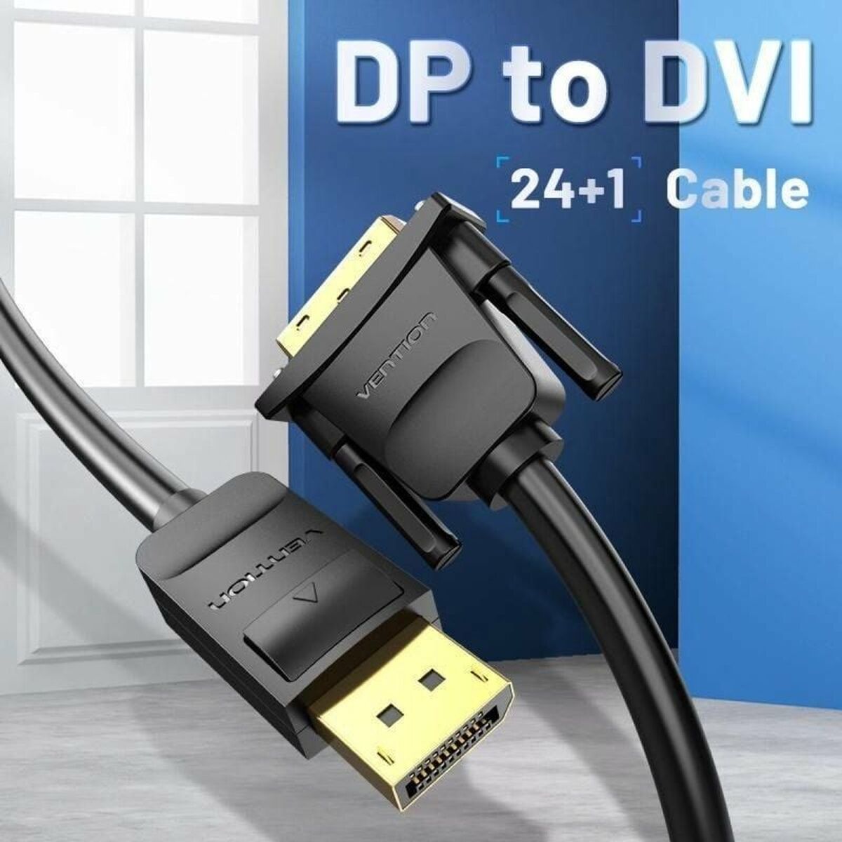 Adapter DisplayPort till DVI Vention HAFBG Svart 1,5 m - 2