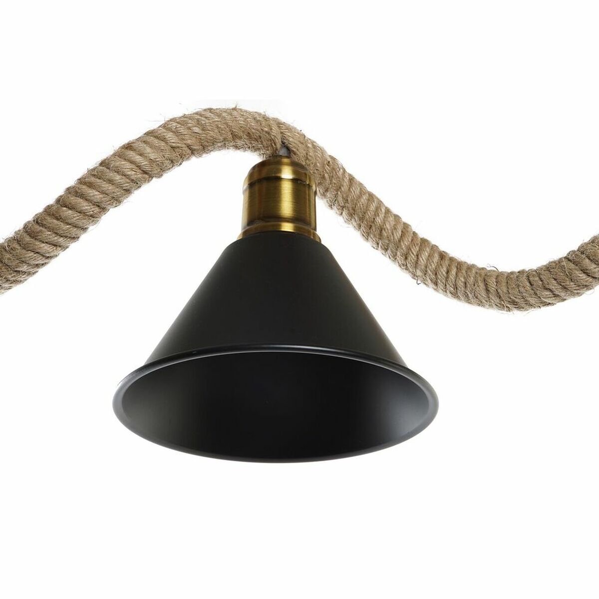 Taklampa DKD Home Decor Naturell Svart Metall Snöre 50 W (85 x 18 x 20 cm) - 2