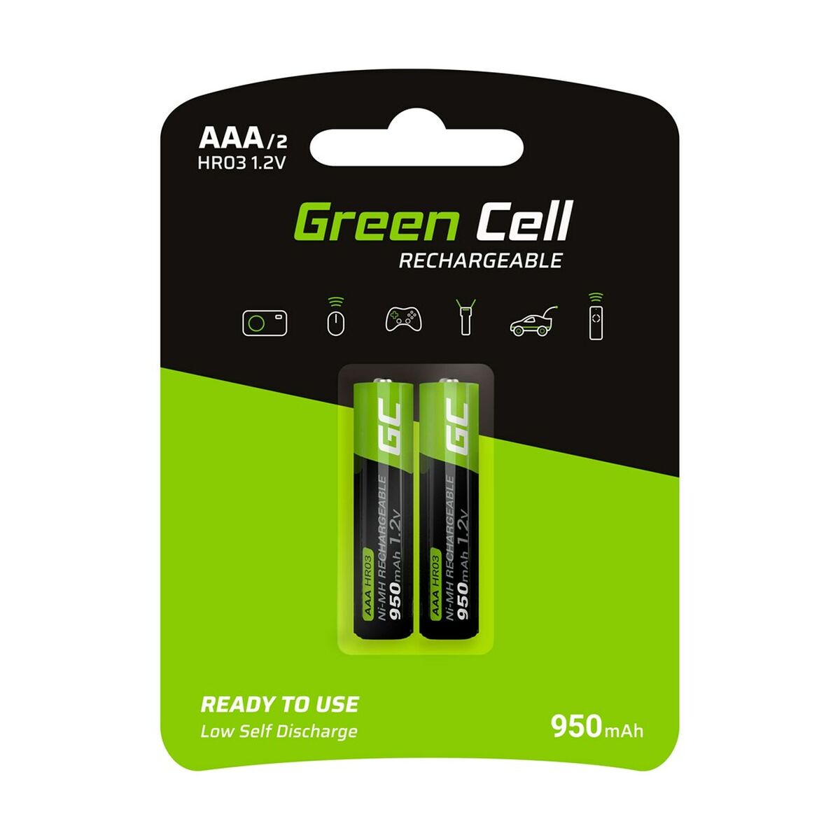 Laddningsbara Batterier Green Cell GR07 950 mAh 1,2 V AAA