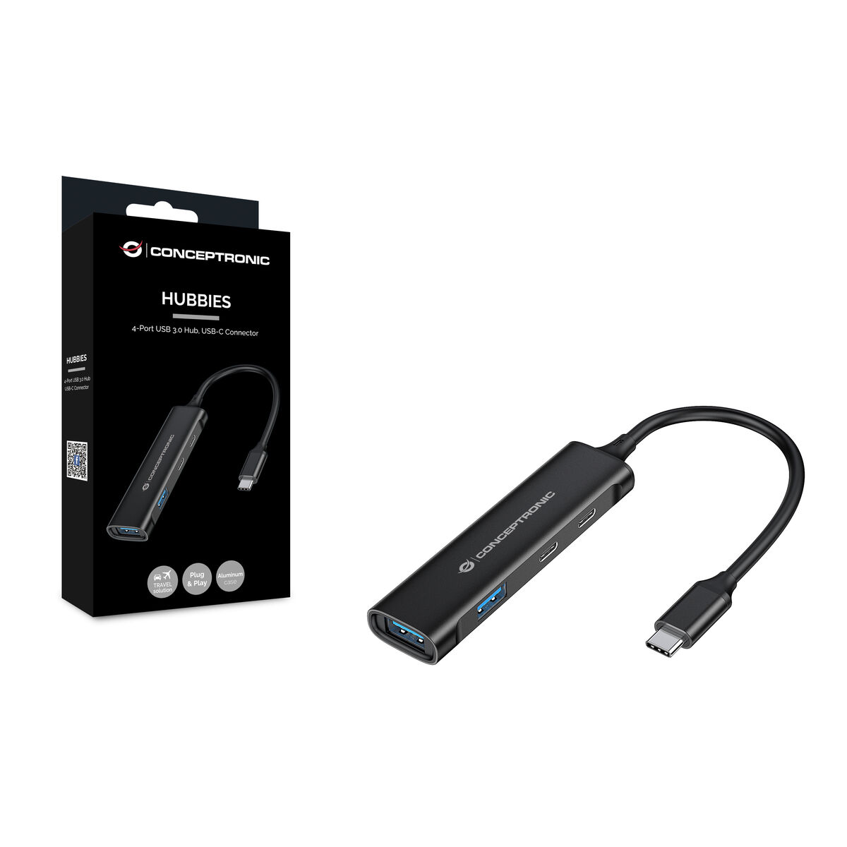 USB-HUB Conceptronic 110517707101 Svart 15 cm (1 antal) - 2