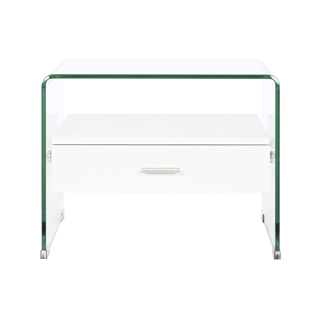 Nattduksbord DKD Home Decor Vit Transparent Glas Trä MDF 50 x 40 x 45,5 cm - 3