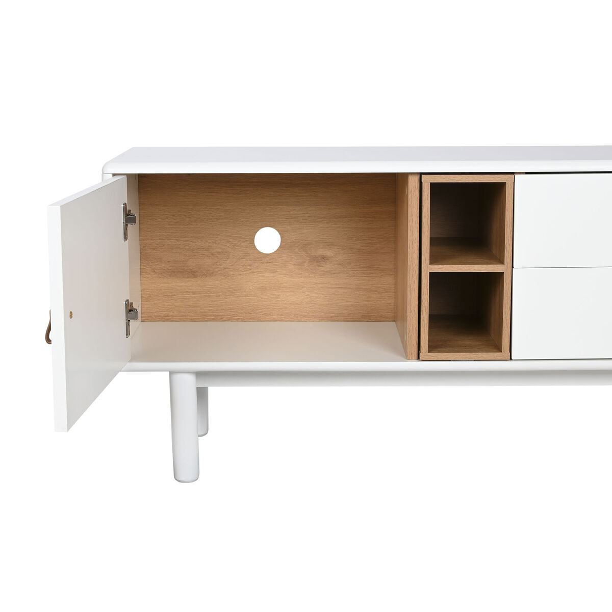 TV-möbler Home ESPRIT Vit Naturell polypropen Trä MDF 140 x 40 x 55 cm - 3