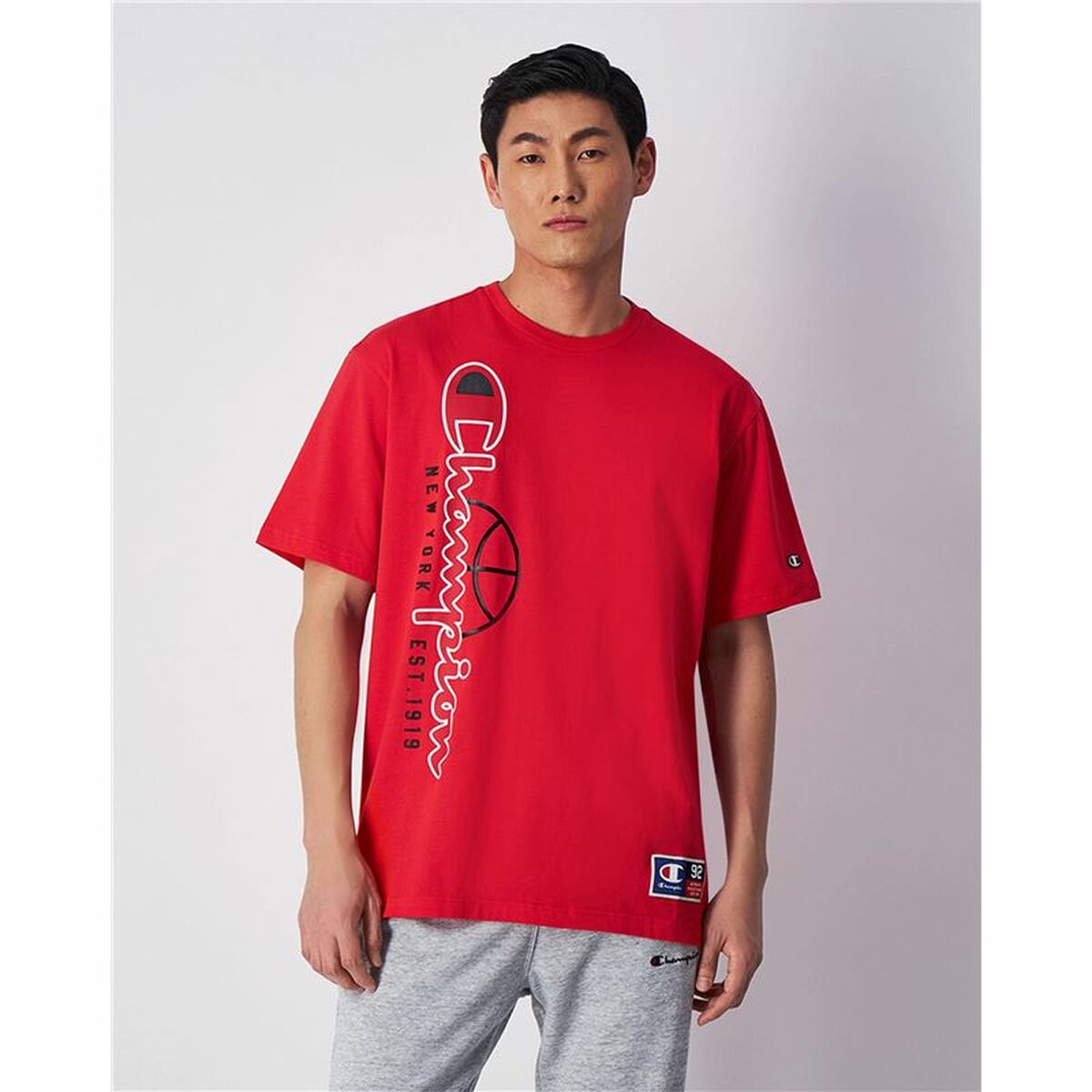 T-shirt med kortärm Herr Champion Crewneck Röd - 2