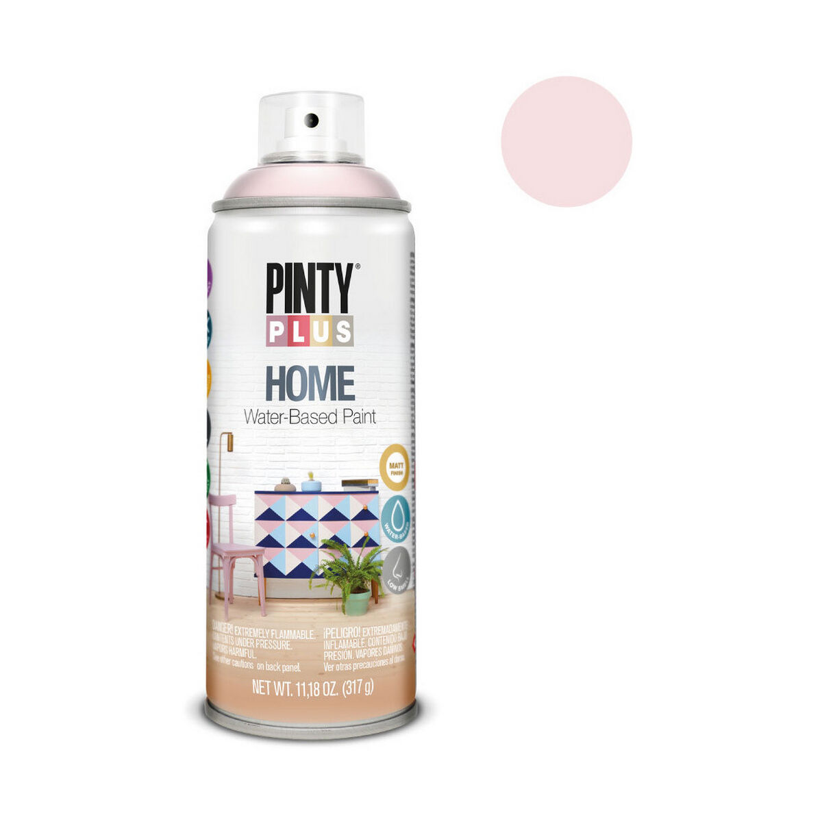 Sprejfärg Pintyplus Home HM117 400 ml Ljusrosa - 4