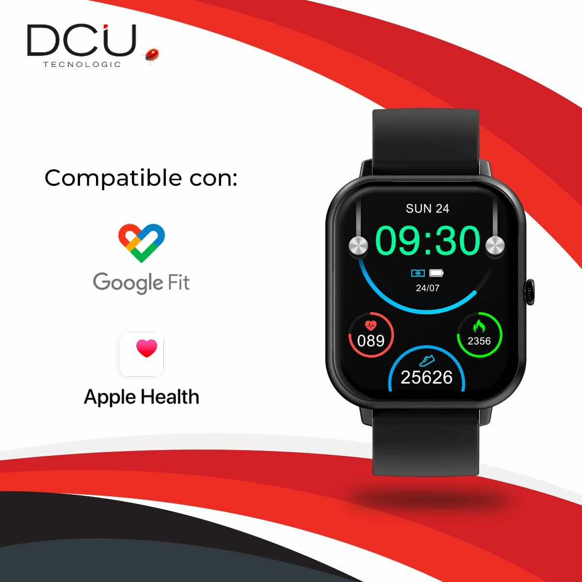 Smartklocka DCU CURVED GLASS PRO 1,83" Svart - 3