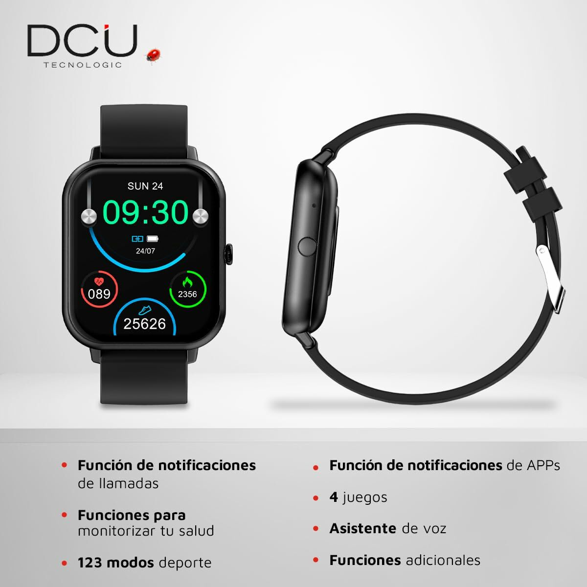 Smartklocka DCU CURVED GLASS PRO 1,83" Svart - 4