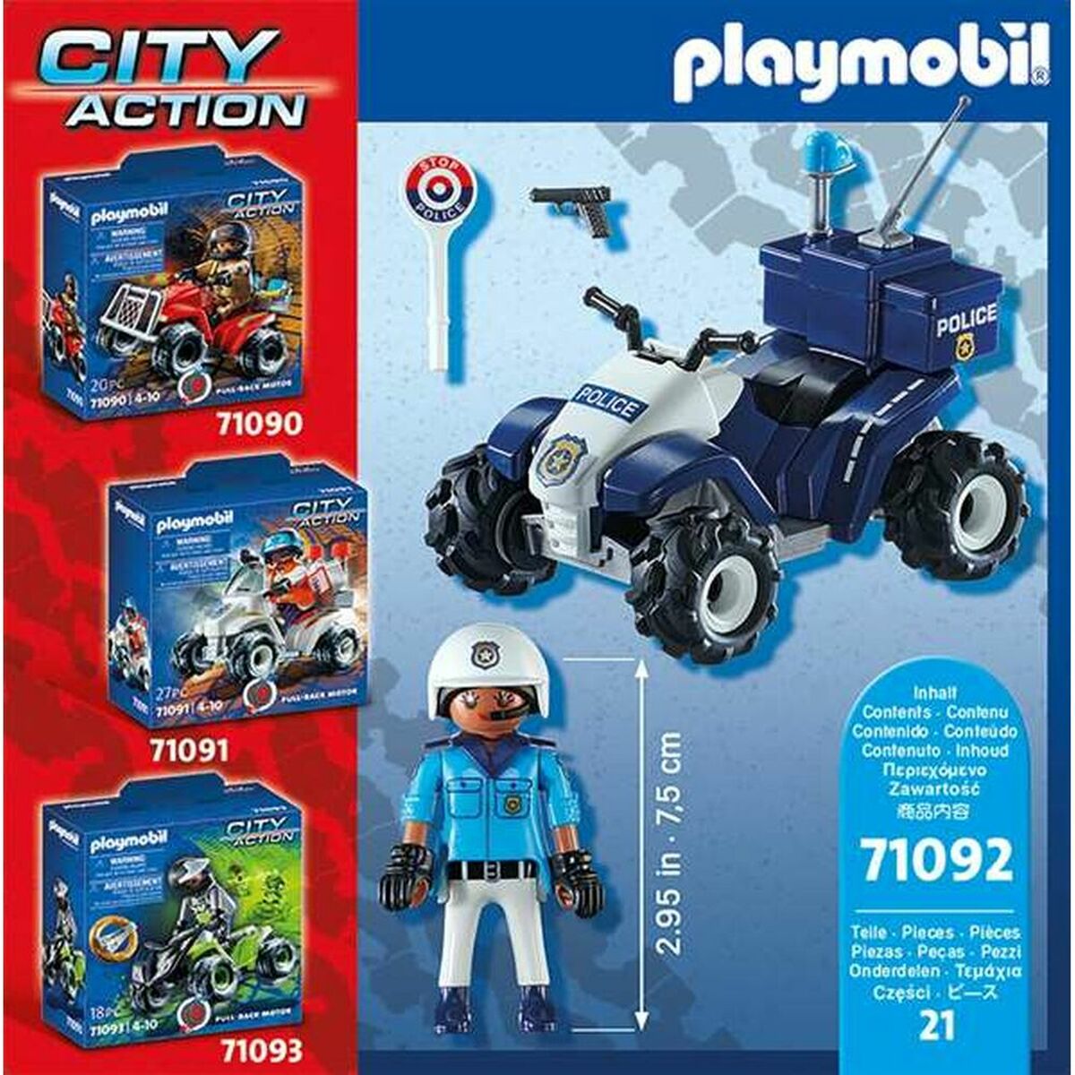 Fordonsspel Playmobil Speed Quad City Action 71092 Polis (21 pcs) - 4