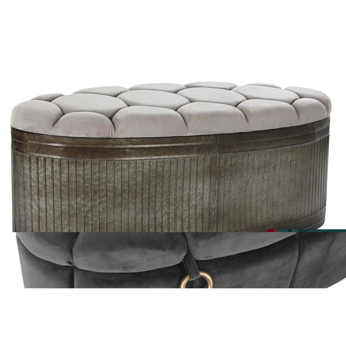 Sittpall DKD Home Decor Grå Metall (Renoverade A) - 2